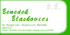 benedek blaskovics business card